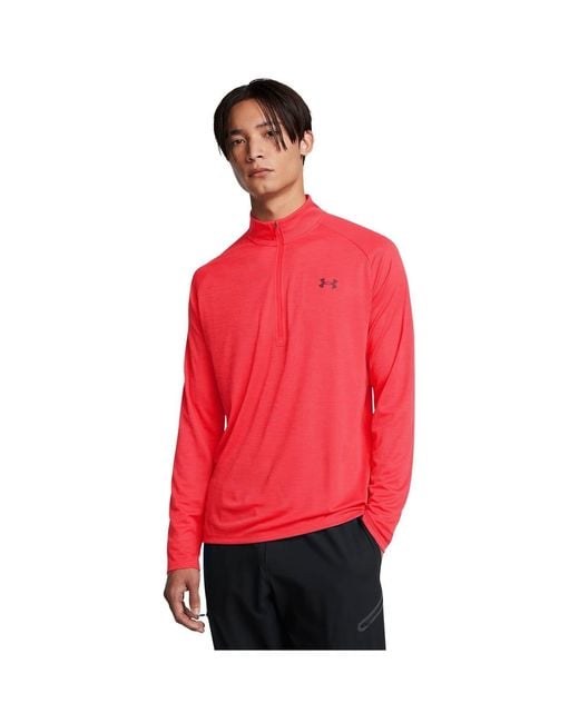 Under Armour Red Tech ½ Zip Long Sleeve for men