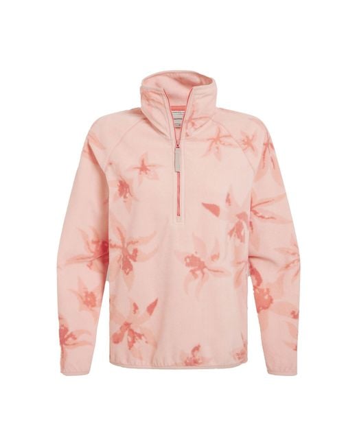 Craghoppers Pink Ladies Reedmace National Trust Half Zip Fleece Top (Sherbet)