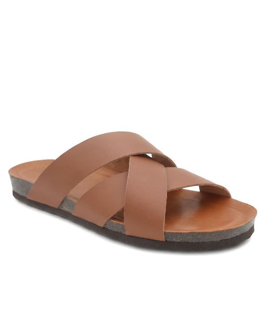 Jones Bootmaker Brown Wallsend Leather Mule Sandals for men
