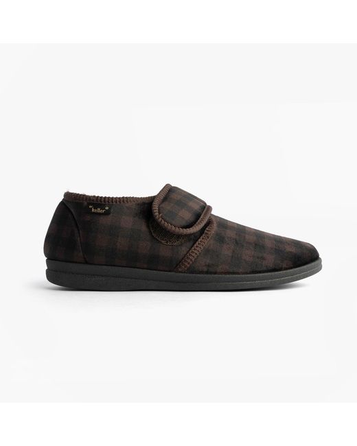 Dr Keller Black Darren Velc Slippers Textile for men