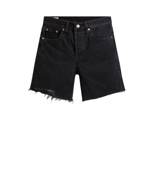 Levi's Black Levi's 501 High Waist Straight Fit Short Denim