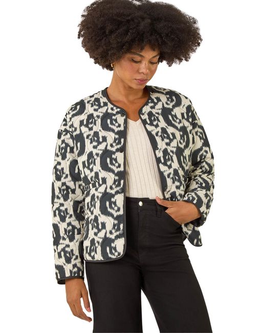 Roman Gray Soft Printed Quilted Jacket