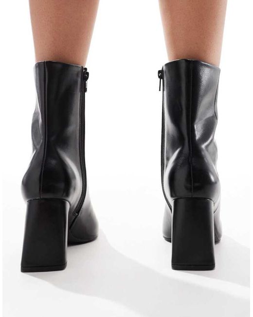 ASOS Black Reach Set Back Mid Heel Boots
