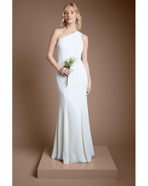 Oasis Brown One Shoulder Wedding Dress