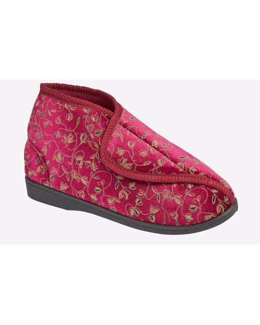 Zedzzz Red Geraldine Bootee Slippers