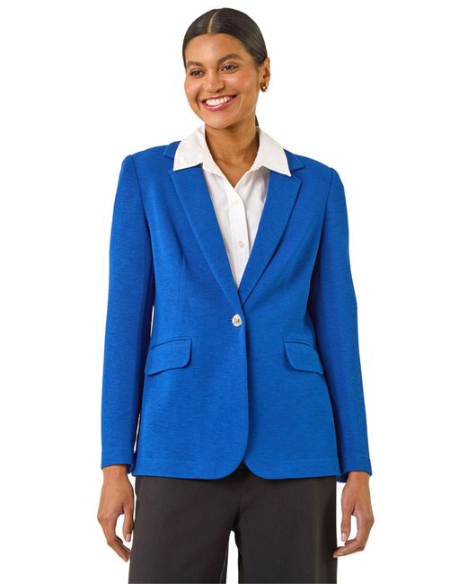 Roman Blue Textured Pocket Stretch Jacket