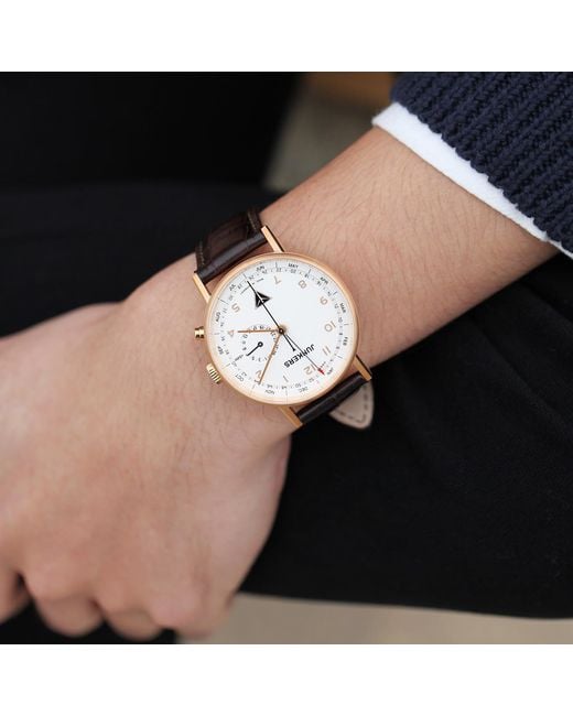 Victoria Hyde London Metallic Junkers Icebird F13 Series Quartz Watch With Leather Strap 6736-4 for men