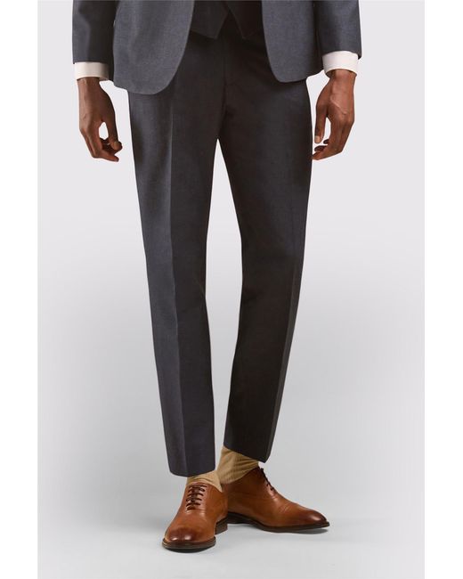 Scott Black Flat Fronted Tailored Suit Trousers for men