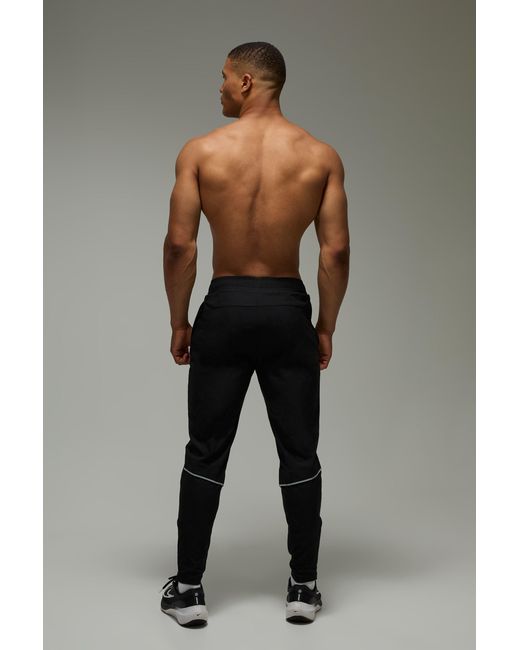 BoohooMAN Black Active Running Vent Tapered Jogger for men