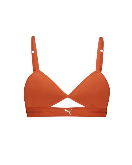 PUMA Orange Peek A Boo Triangle Bralette