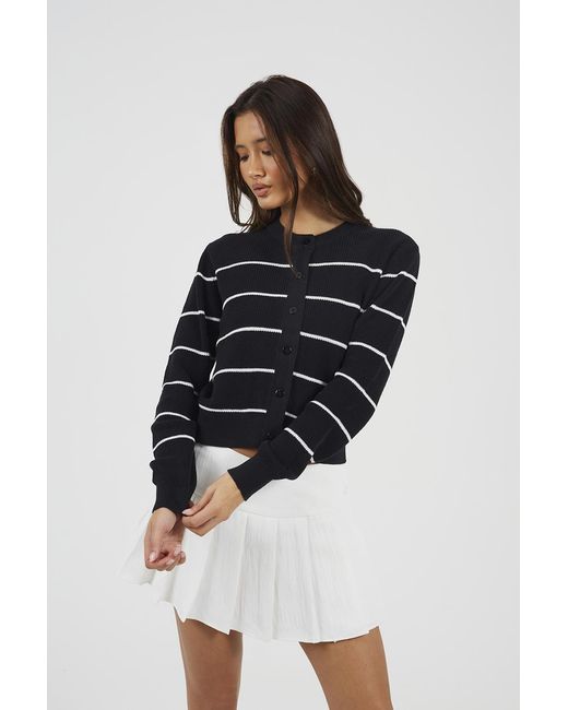 Brave Soul Blue Striped Fisherman Knit Cardigan