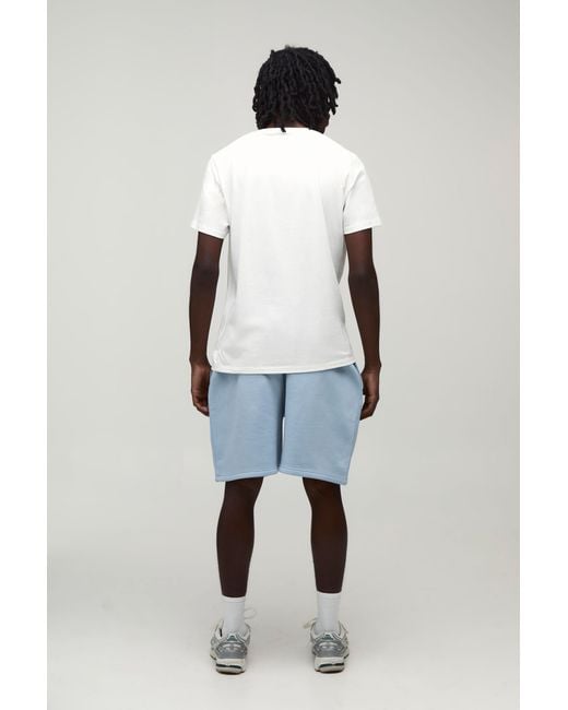 BoohooMAN Blue Regular Fit High Build Printed Jersey Short for men