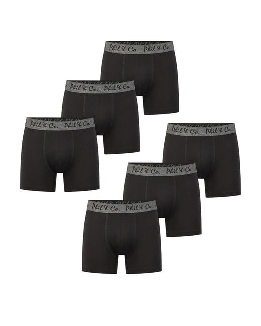 Phil & Co. Berlin Retro Boxer Jersey Core 6-Pack in Black für Herren