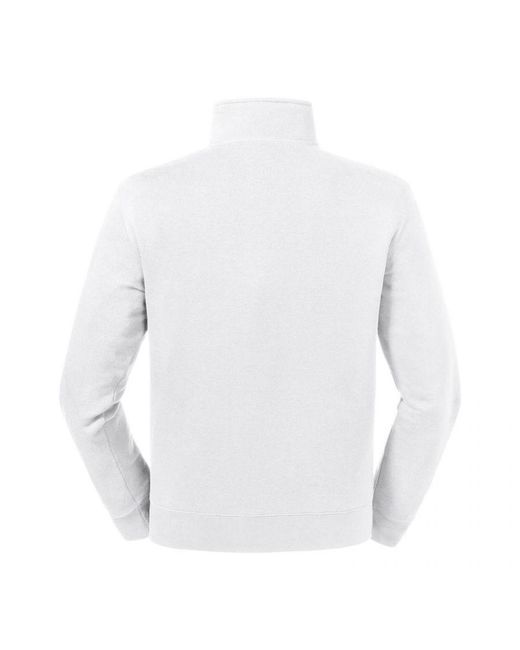 Russell White Authentic Quarter Zip Sweatshirt for men