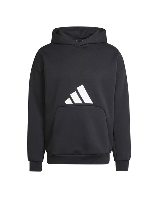 Adidas Blue M Fi 3Bar Hoody for men