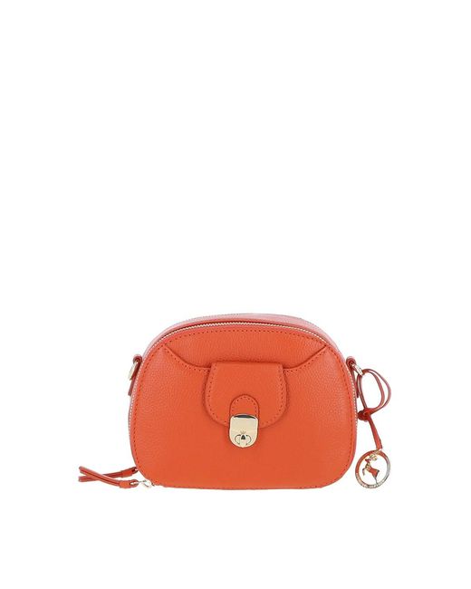 Ashwood Leather Orange Real Compact Crossbody Bag With Adjustable Strap