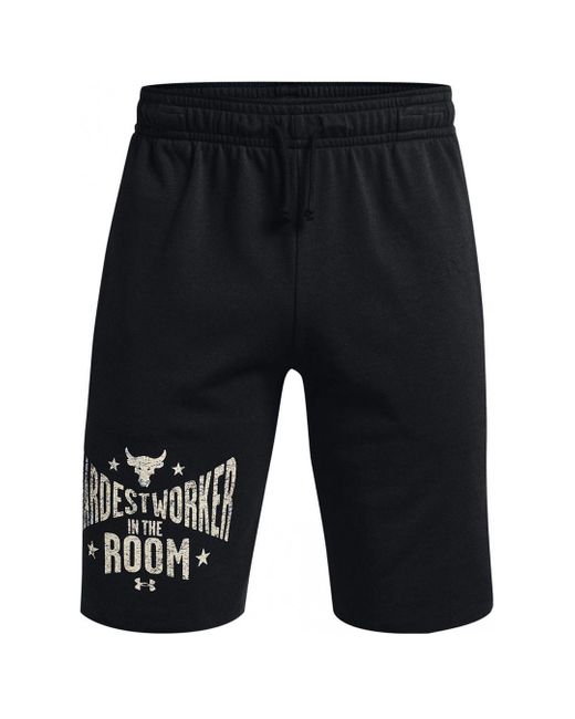 Under Armour Gray Project Rock Terry Shorts Cotton for men