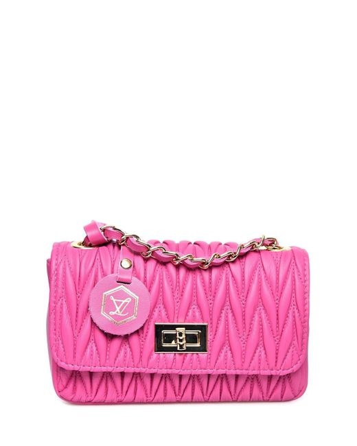 Luisa Vannini Pink Fuchsia Rindsledertasche