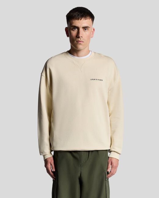 Lyle & Scott Natural Script Brushback Fleece Sweatshirt for men