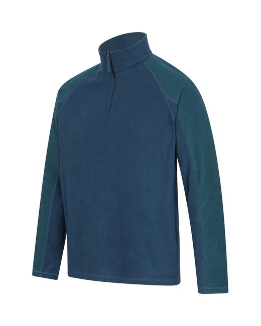 Mountain Warehouse Blue 'Ashbourne' Fleece Jacket Half Zip Mid Layer Sweater for men