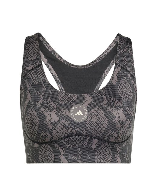 Adidas By Stella McCartney Gray Power Impact Training Bra Medium Support Printed
