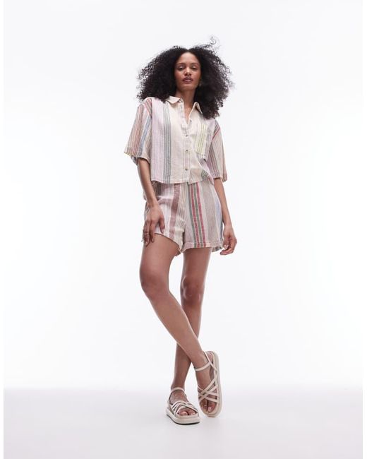 TOPSHOP Multicolor Beach Stripe Short