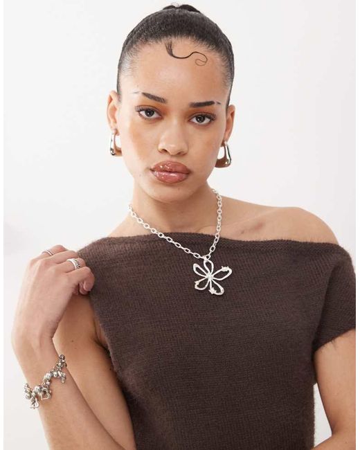 Motel Brown Calyce Asymmetric Fluffy Knit