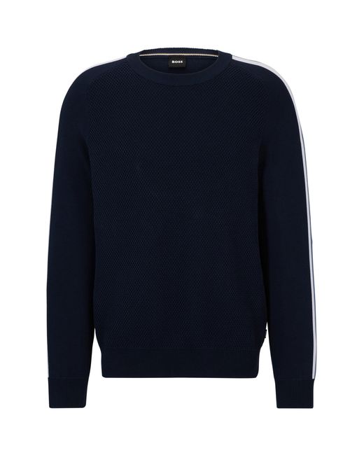 Boss Blue Pontevico Crew Neck Knitwear Dark for men