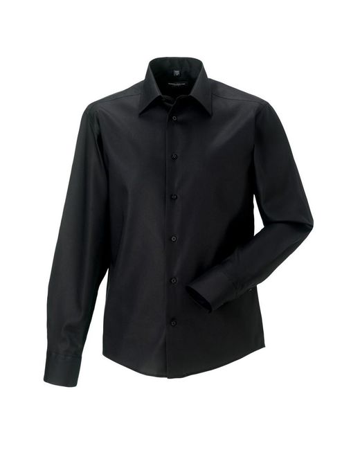 Russell Russell Ultimate Non-iron Getailleerde Formele Overhemd Met Lange Mouwen (zwart) in het Black voor heren