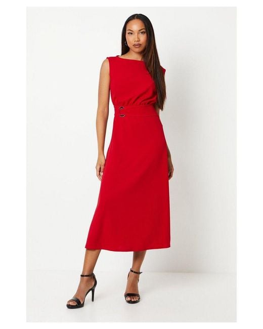DEBENHAMS Belt Detail Textured Jersey Midi Dress