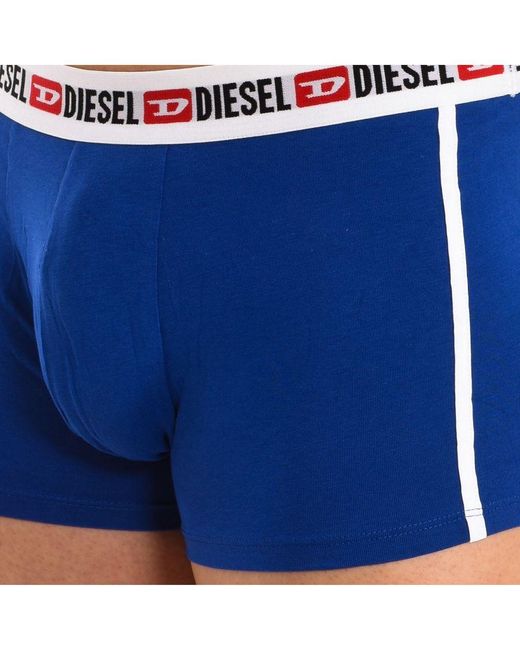 DIESEL Blue Pack-3 Breathable Fabric Boxers With Anatomical Front 00Sab2-0Amal for men
