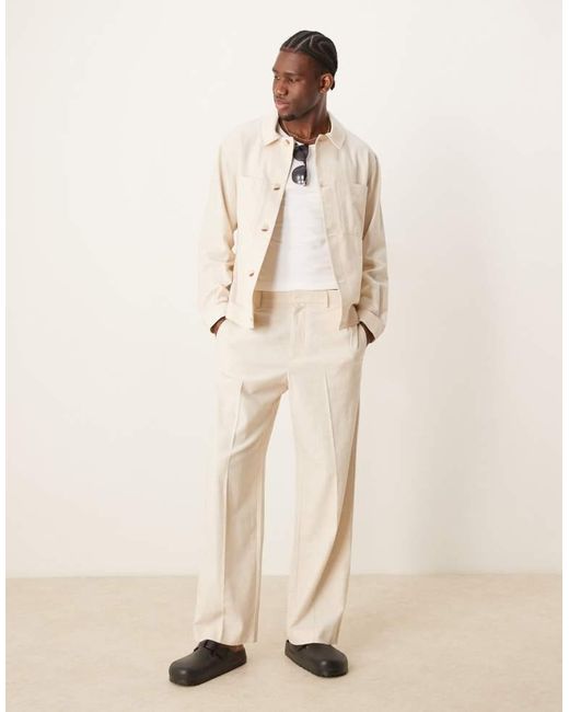 ASOS Natural Cotton Smart Co-Ord Shacket for men