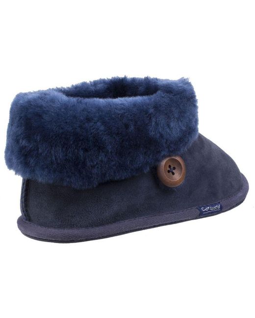 Cotswold Blue Wotton Sheepskin Bootie
