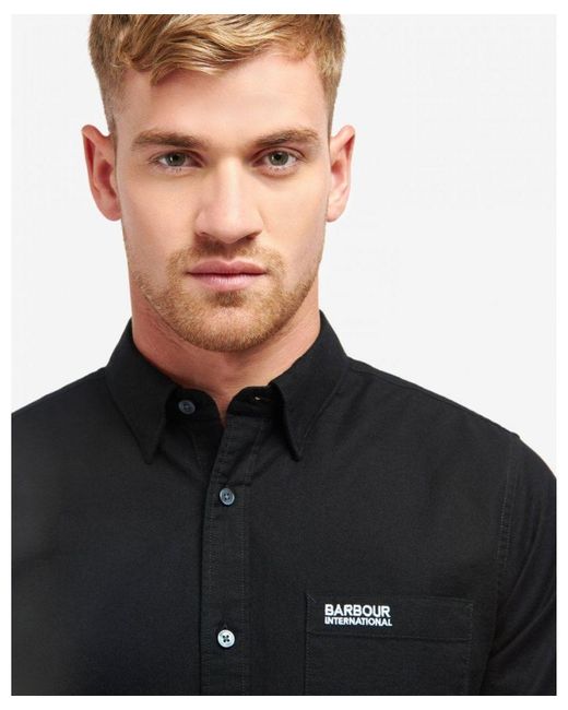 Barbour Black Kinetic Long Sleeve Tailored Shirt for men