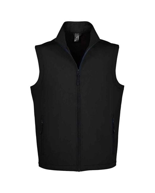 Sol's Black Race Softshell Body Warmer for men