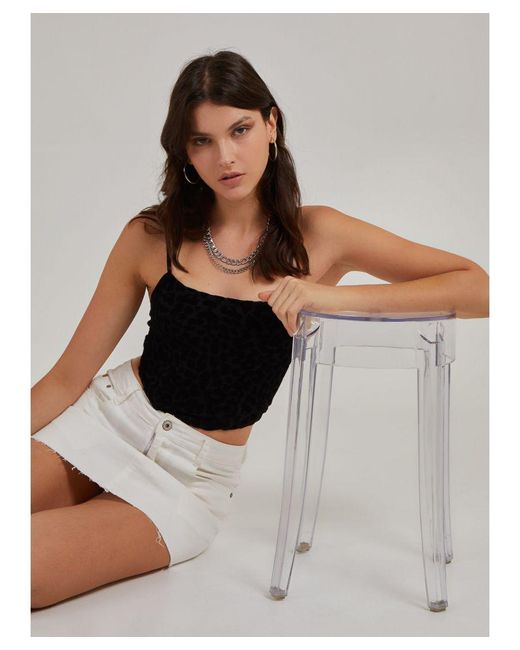 Pink Vanilla Black Animal Flocked Corset Top