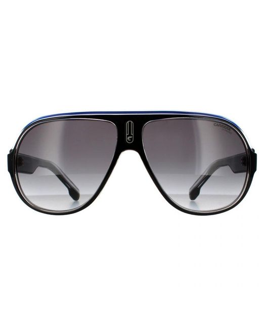 Carrera Black Aviator Crystal Dark Gradient Sunglasses