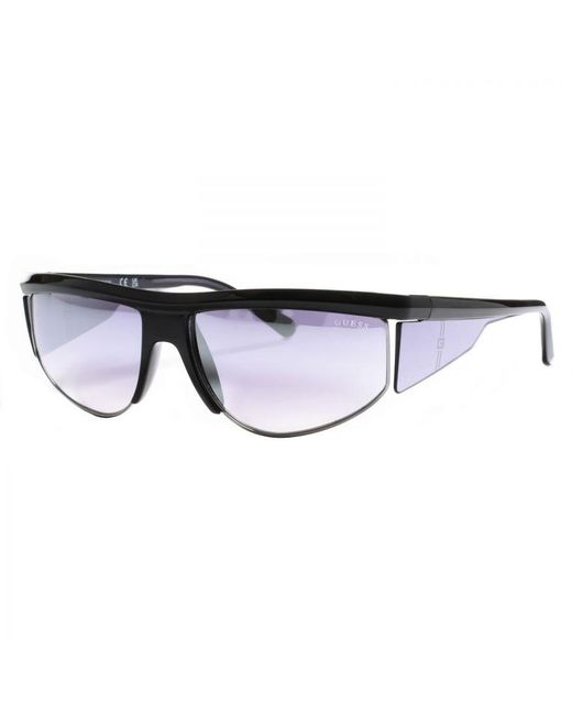 Guess Brown Acetate And Metal Sunglasses With Rectangular Shape Gu00072