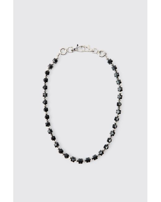 BoohooMAN Black Gem Jean Chain for men