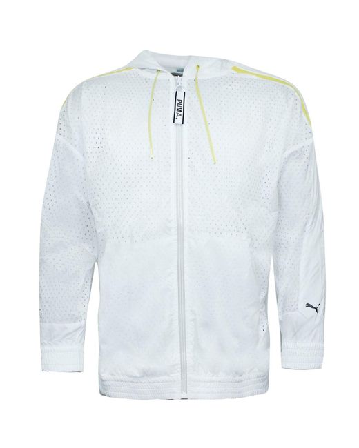 PUMA Blue Zip Up Perforated Windbreaker Jacket Hooded Track Top 568014 02 for men