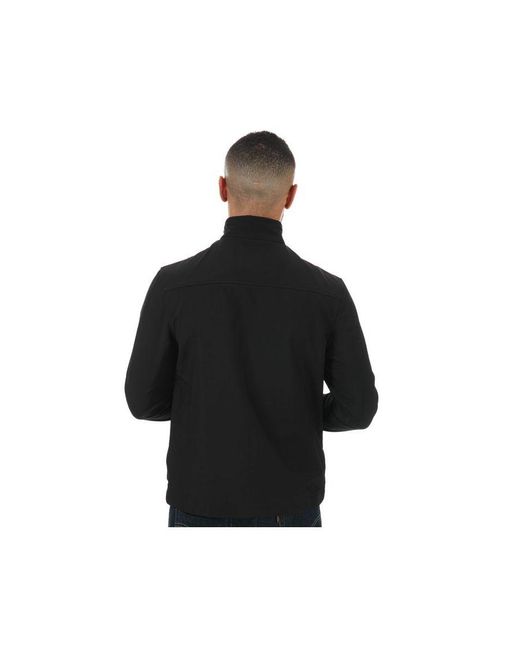 Lyle & Scott Black And Funnel Neck Softshell Jacket for men