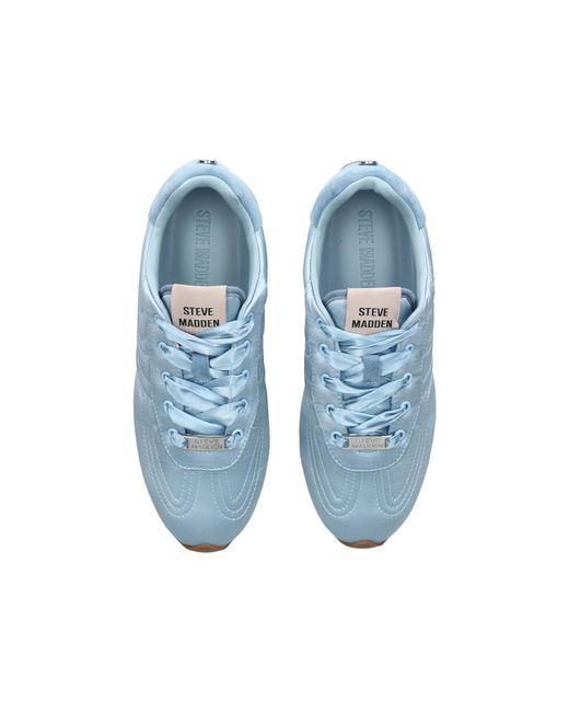Steve Madden Blue Satin Abbi Sneakers