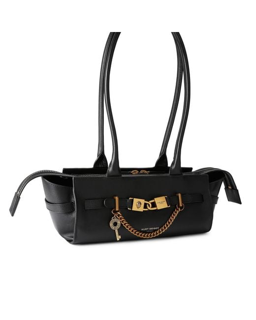 Kurt Geiger Black Leather Kingsley Eastwest Sh Bag