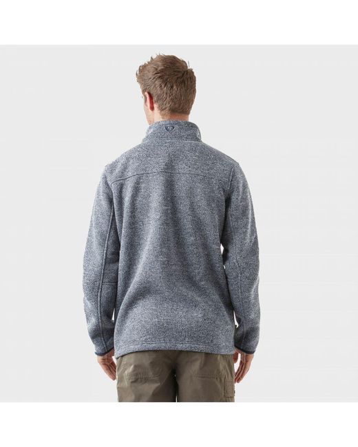 Brasher Gray Windermere Mid-Weight Full-Zip Fleece Jacket With A Knitted Finish for men