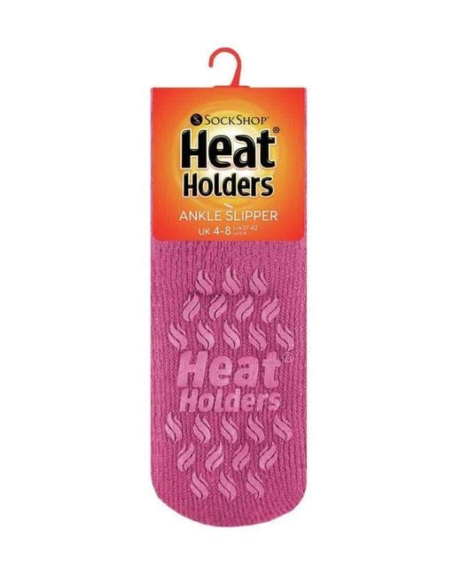 Heat Holders Purple Ladies 2.3 Tog Thermal Low Cut Ankle Slipper Socks