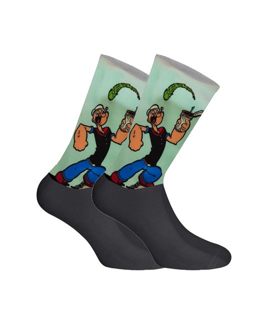 Jenes Socks Blue Elastic Printed Long