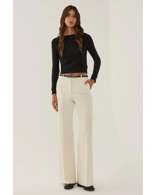 Hiccup Black Slim Fit Crew Neck Blouse