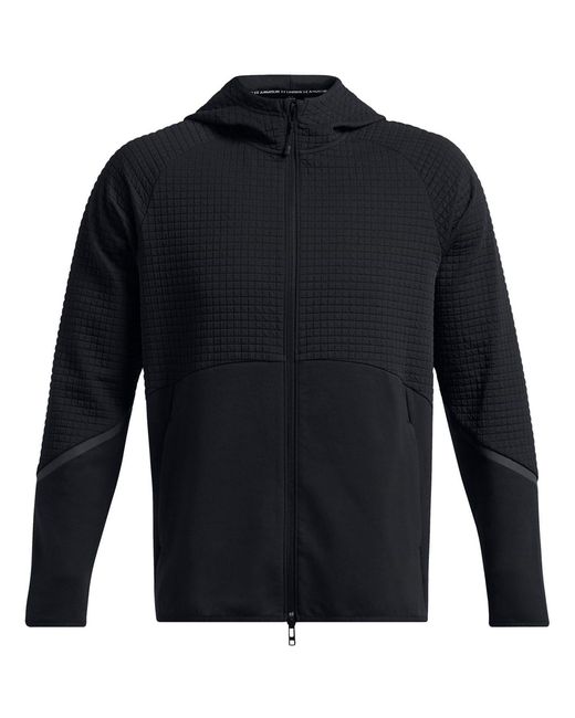 Under Armour Blue Unstoppable Hooded Full Zipper Textured Zipped Pocket Jacket for men