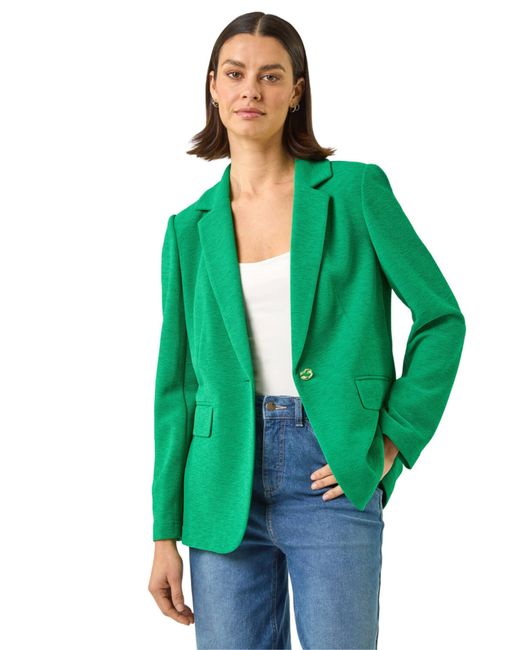 Roman Green Textured Pocket Stretch Jacket