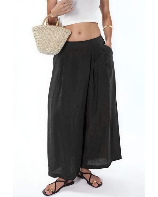 Hiccup Black Wide Leg Palazzo Modal Pants